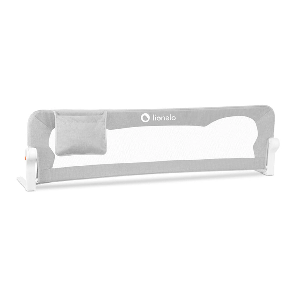 Bariere de pat - Protectie laterala pat, Lionelo, Eva, Cu buzunar accesorii, 150x35 cm, Gri