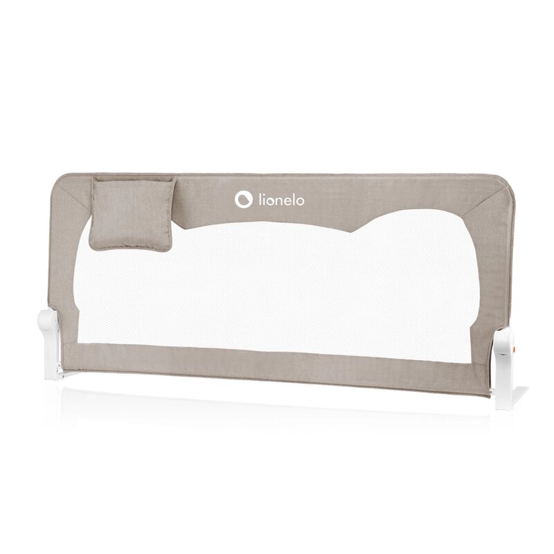 Bariere de pat - Protectie laterala pat, Lionelo, Hanna, Cu buzunar accesorii, 150x66 cm, Bej