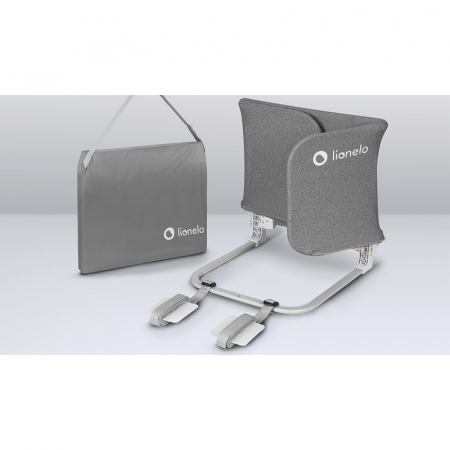 Protectie laterala pat, Lionelo, Lora, Pliabila, Sistem de blocare StandSafe, 105 x 45 cm, Gri [14]
