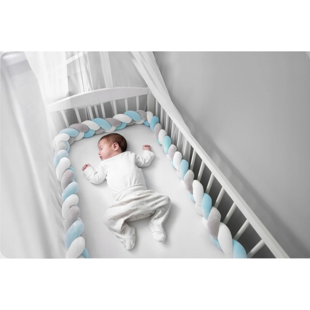 Protectie laterala pentru patut, impletita, 2 m, Ricokids - Albastru [2]