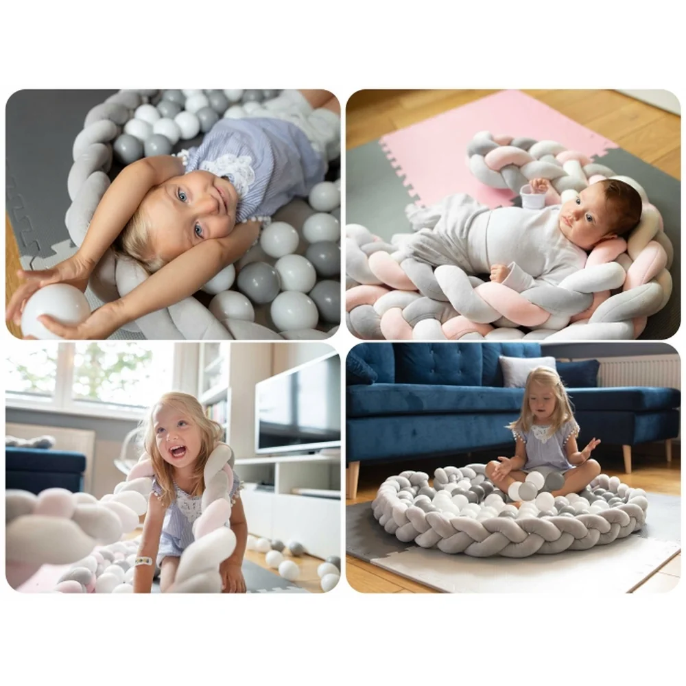 Protectie laterala pentru patut, impletita, 2 m, Ricokids - Mint [3]