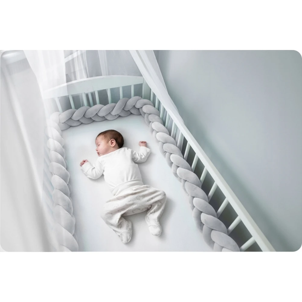 Protectie laterala pentru patut, impletita, 3 M, Ricokids - Gri [2]
