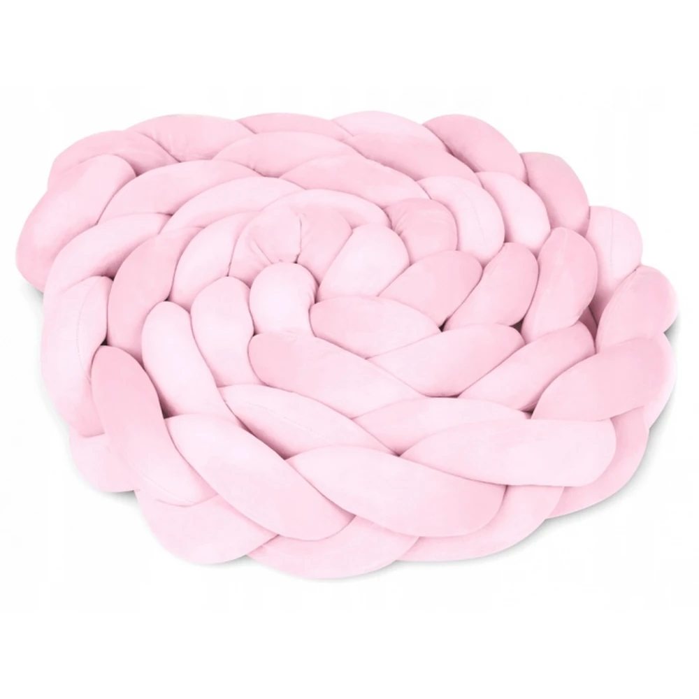 Aparatori patut - Protectie laterala pentru patut, impletita, 3 M, Ricokids - Roz deschis