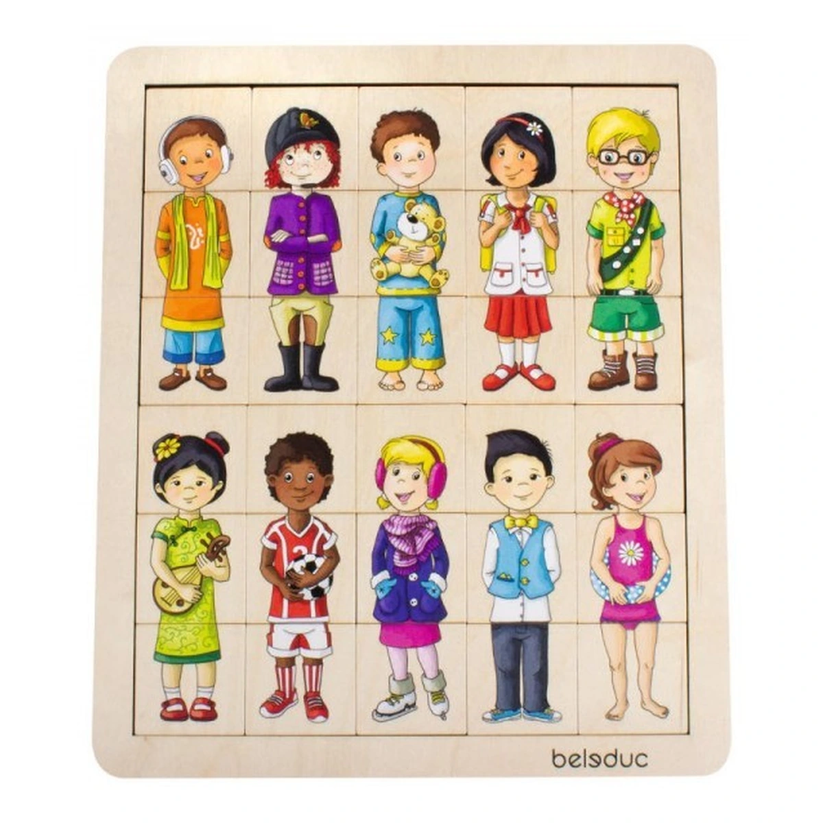 Puzzle-uri si incastre - Puzzle amesteca si potriveste Copiii lumii - Beleduc