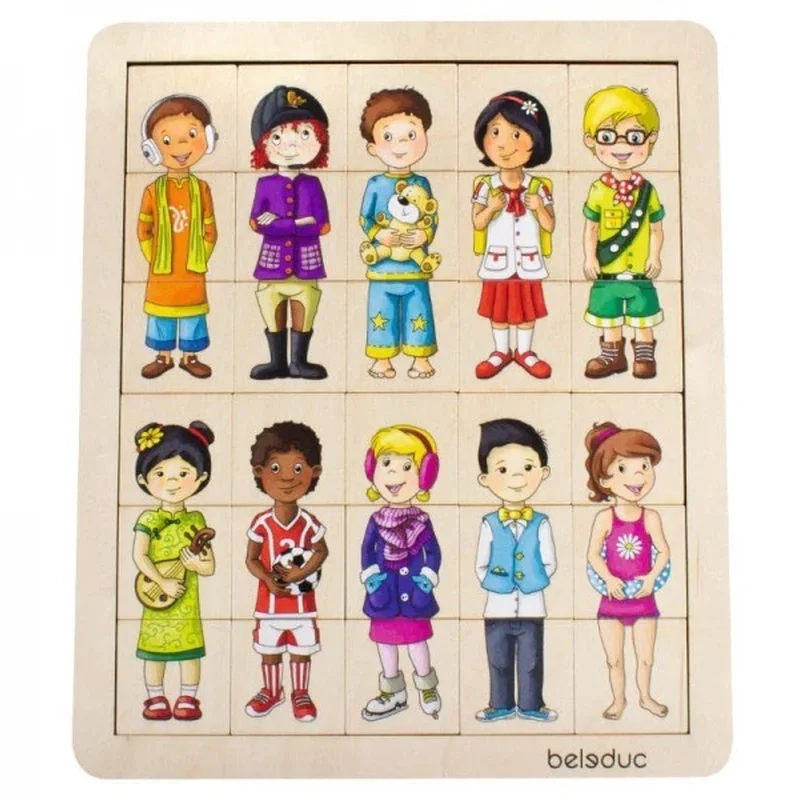 Jocuri si creativitate - Puzzle amesteca si potriveste Copiii lumii - Beleduc
