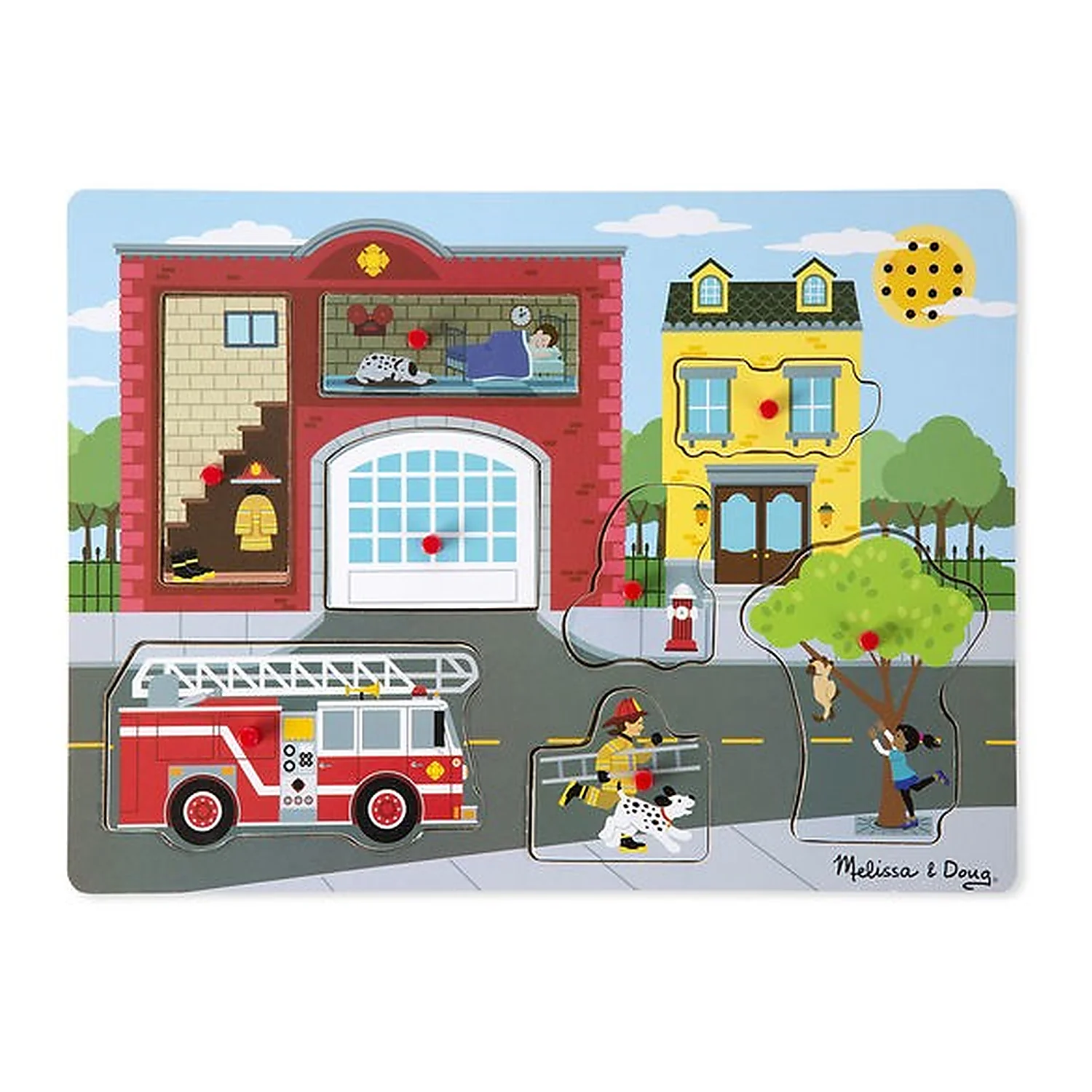 Puzzle-uri si incastre - Puzzle cu sunete Brigada de pompieri Melissa and Doug