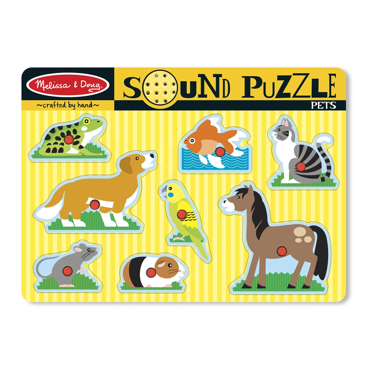 Puzzle-uri si incastre - Puzzle de lemn cu sunete Animale de companie Melissa and Doug