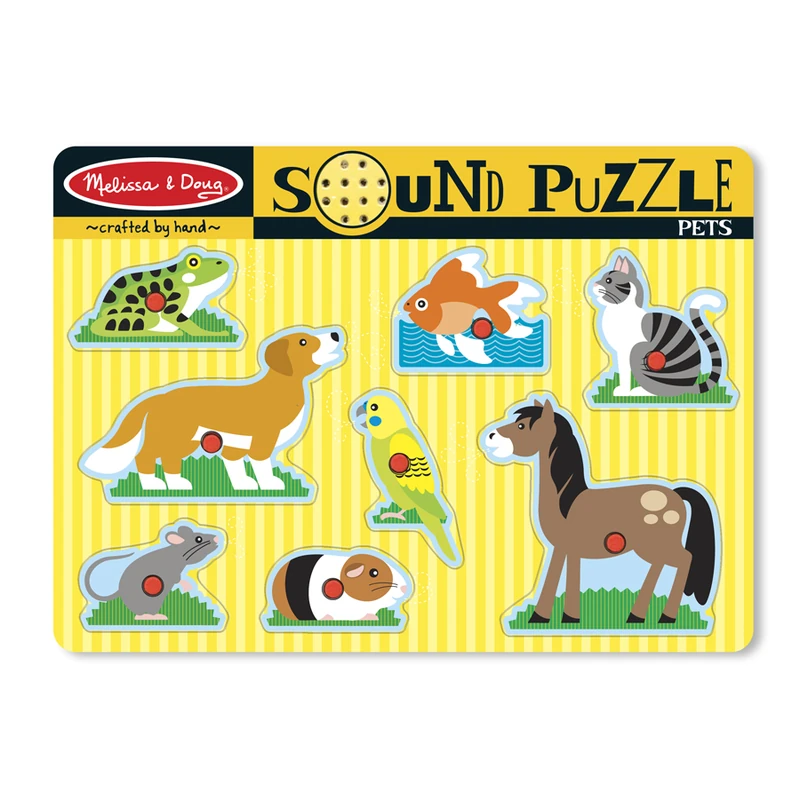 Puzzle-uri si incastre - Puzzle de lemn cu sunete Animale de companie Melissa and Doug