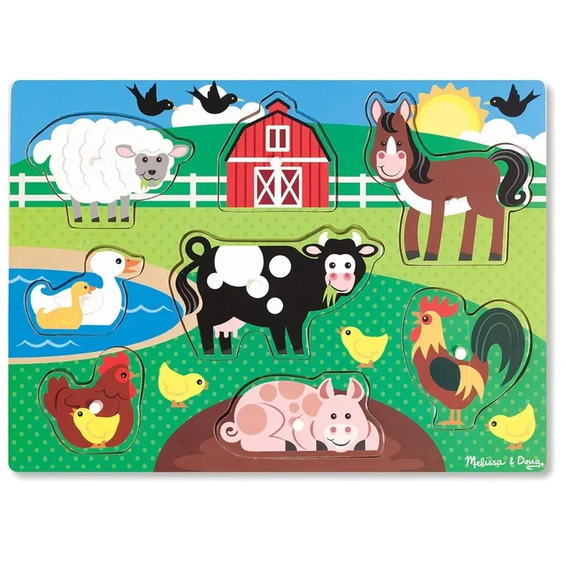 Puzzle-uri si incastre - Puzzle din lemn Ferma Animalelor