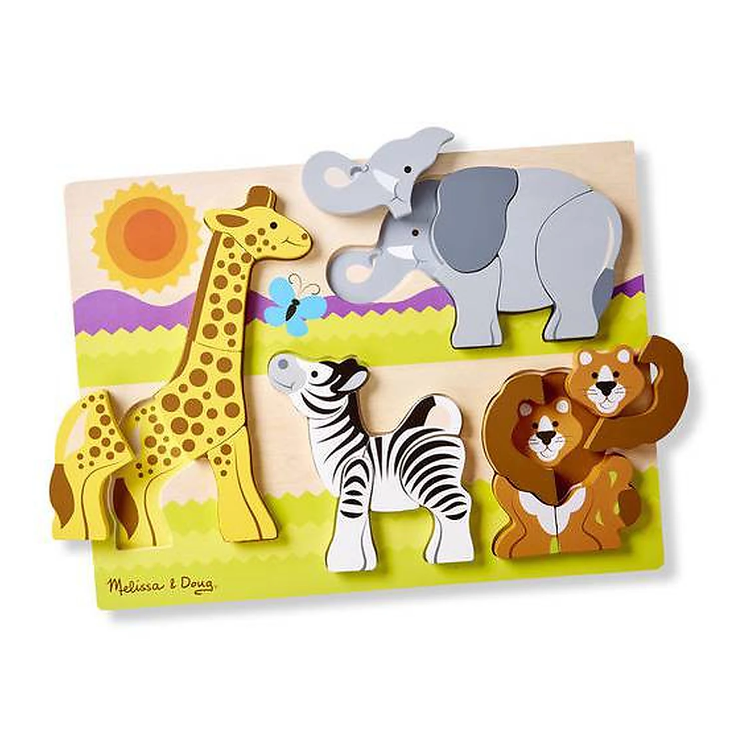 Puzzle-uri si incastre - Puzzle din lemn Jumbo Safari Melissa and Doug