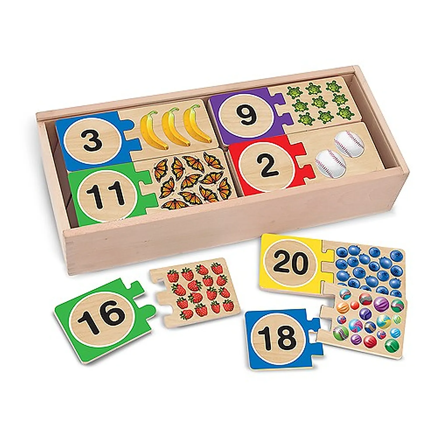 Puzzle-uri si incastre - Puzzle din lemn pentru invatarea numerelor