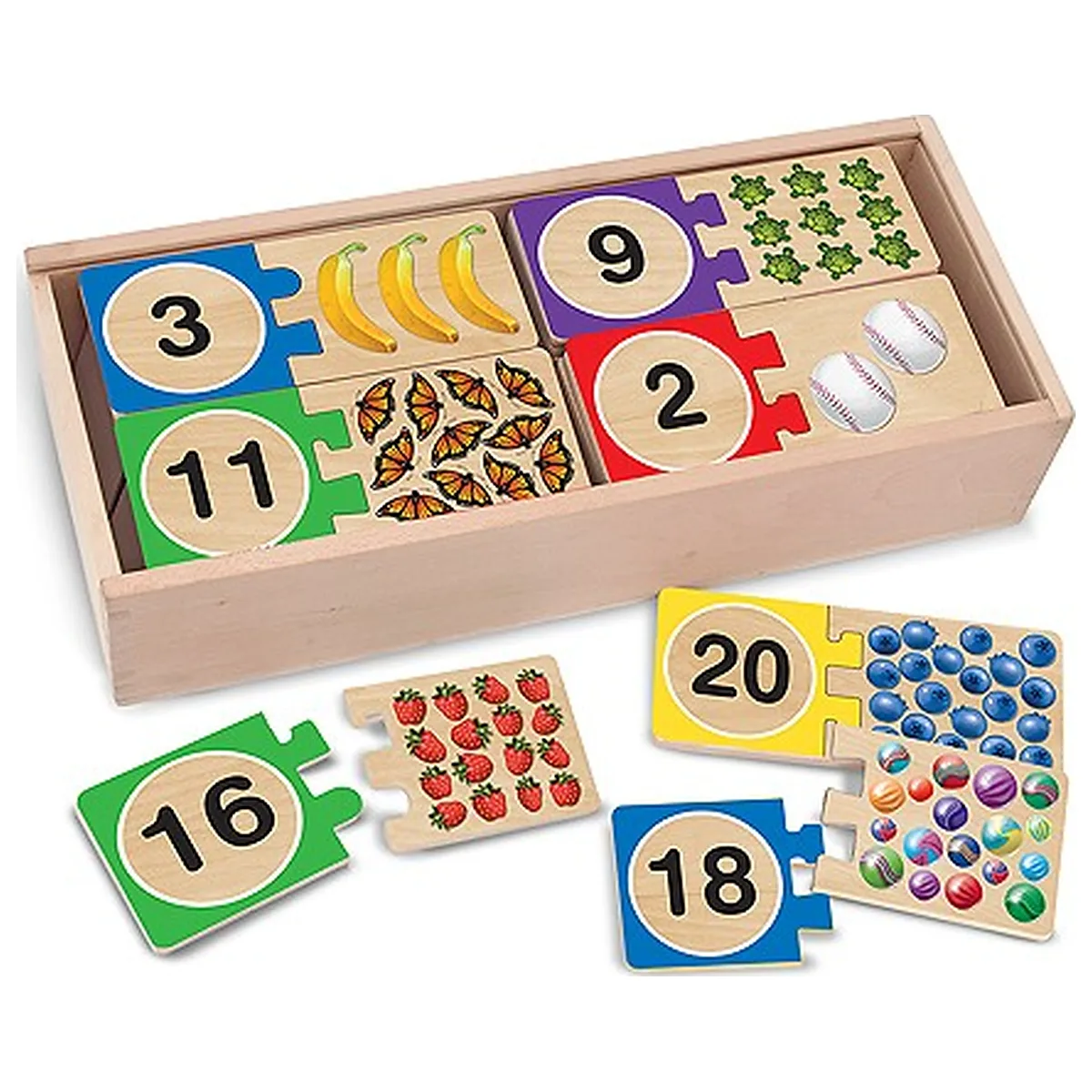 Puzzle-uri si incastre - Puzzle din lemn pentru invatarea numerelor Melissa & Doug