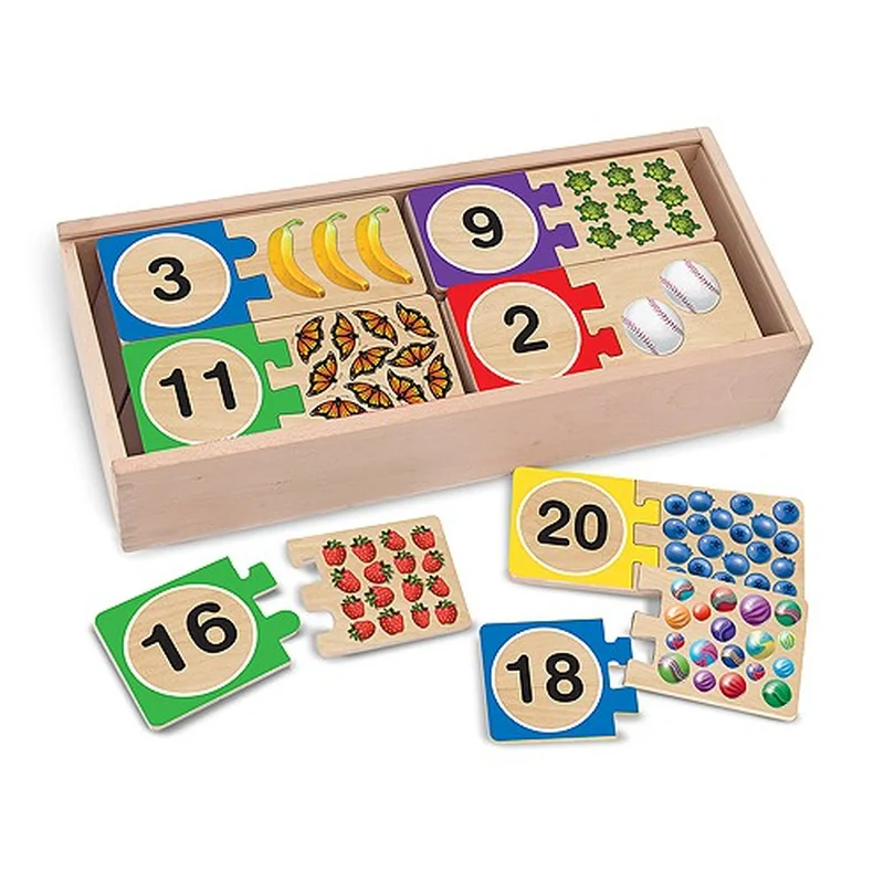 Puzzle-uri si incastre - Puzzle din lemn pentru invatarea numerelor
