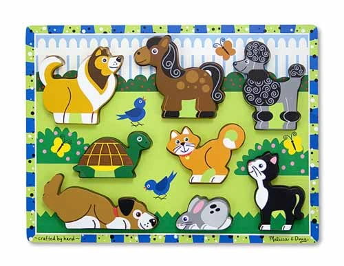 Jocuri si creativitate - Puzzle in relief animale de companie Melissa and Doug