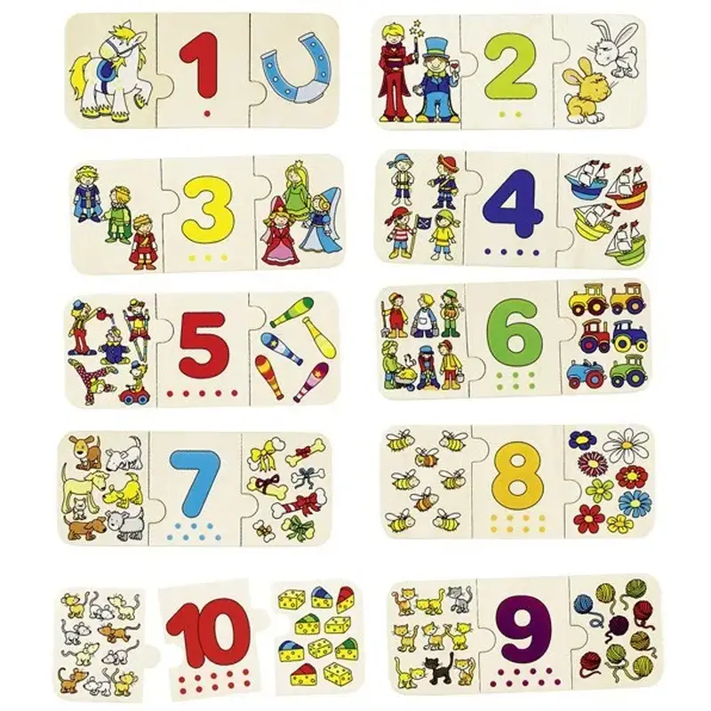 Jocuri si creativitate - Puzzle lemn cu autocorectie invata Numerele