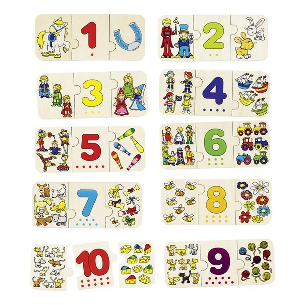 Puzzle-uri si incastre - Puzzle lemn cu autocorectie invata Numerele