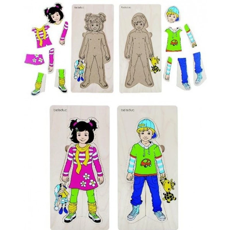 Puzzle lemn Imbracam copiii Beleduc [3]