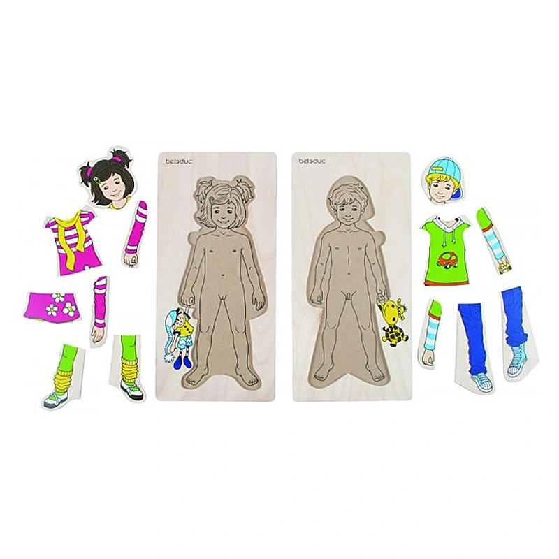 Puzzle lemn Imbracam copiii Beleduc [1]