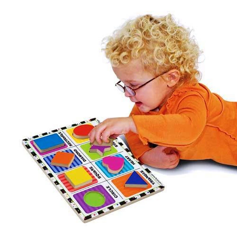 Puzzle lemn in relief Forme geometrice Melissa and Doug [1]