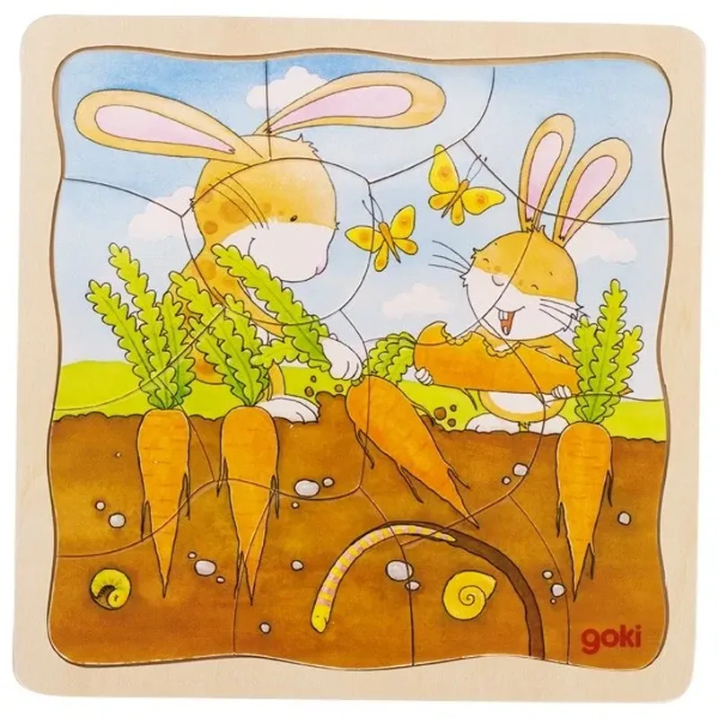 Jocuri si creativitate - Puzzle stratificat Gradina iepurasilor
