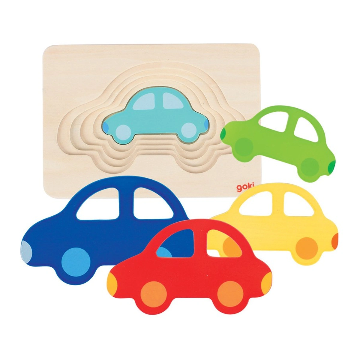 Puzzle-uri si incastre - Puzzle stratificat Masinute colorate