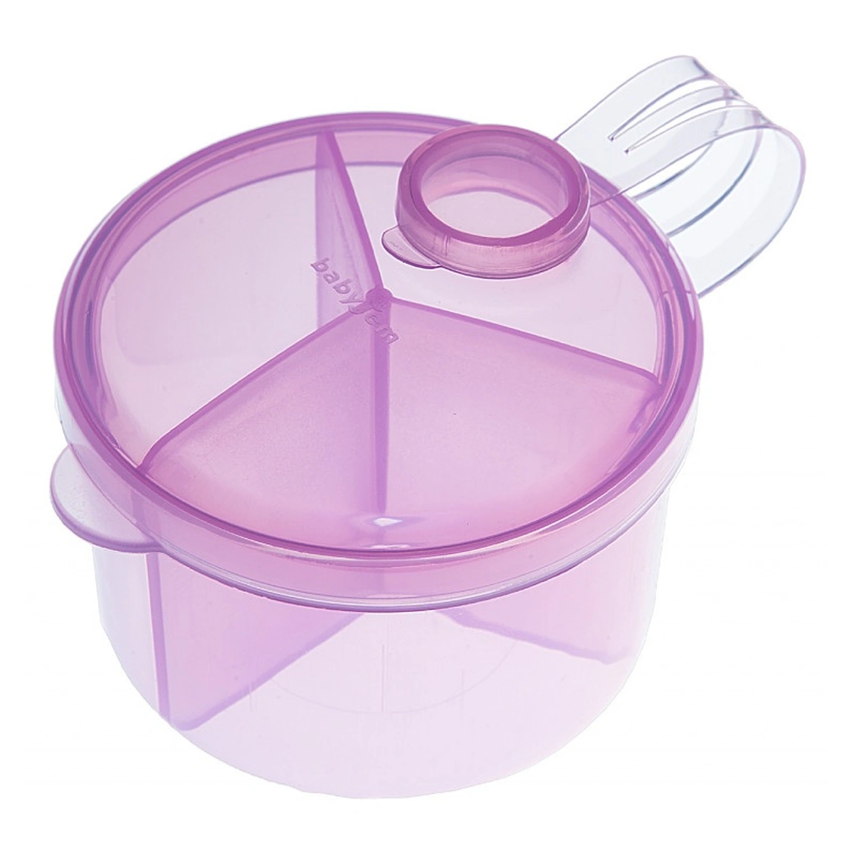 Recipiente stocare - Recipient pentru lapte praf cu 3 compartimente Roz BabyJem