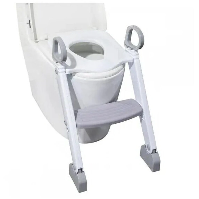 Reductor pentru toaleta, Cu scarita, FreeON, White & Grey [2]