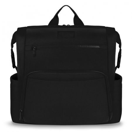 Pentru mami - Rucsac impermeabil pentru mamici, Lionelo, Cube, Cu 12 compartimente si salteluta de schimbat, Negru