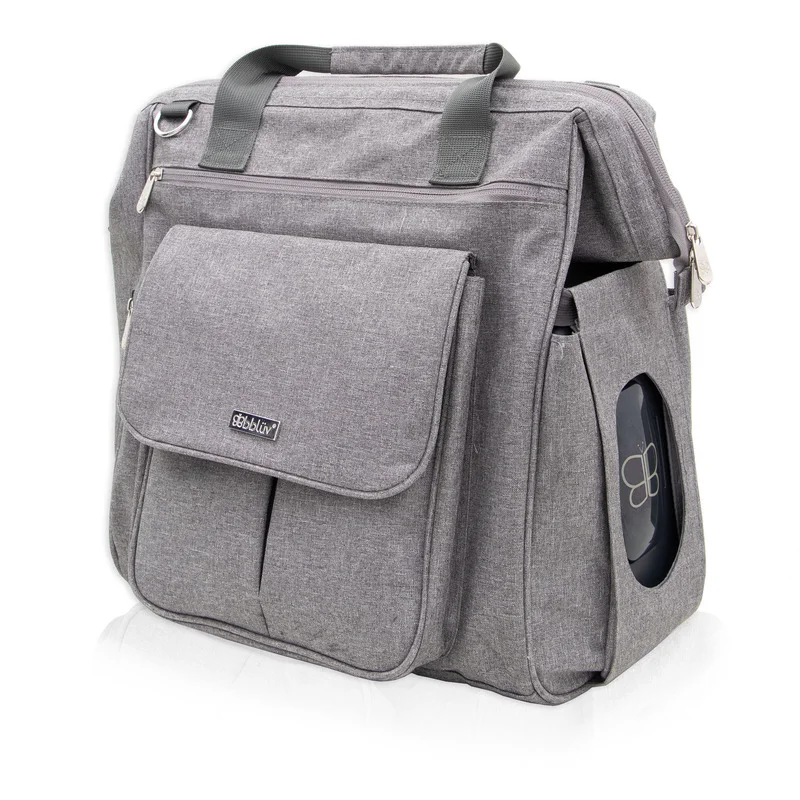 Pentru mami - Rucsac pentru mamici, Bbluv, Metro, Include cutie pentru servetele umede si salteluta de schimbare, Grey