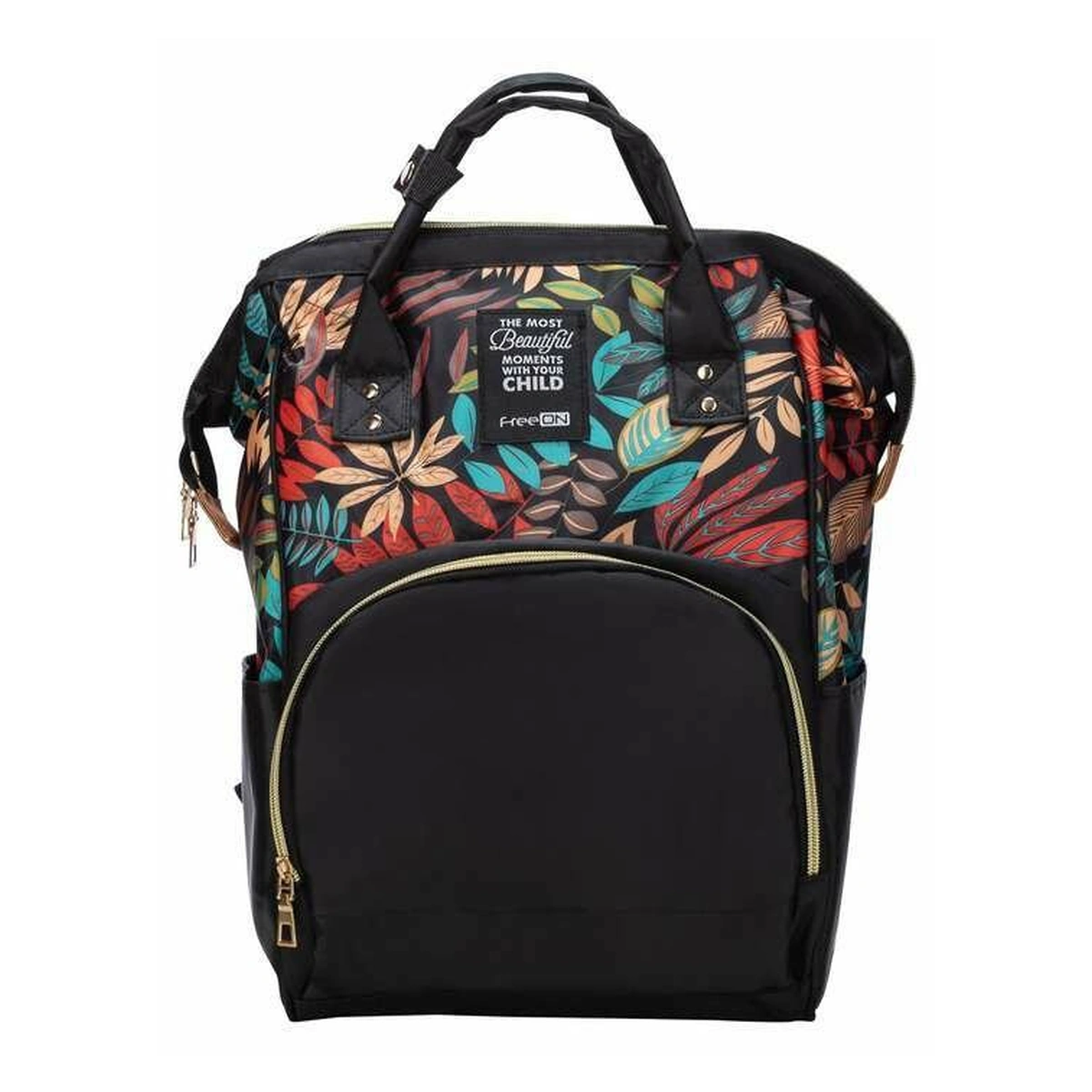 Genti pentru mamici - Rucsac pentru mamici, Simply, Cu multiple compartimente, FreeON, 25 x 16 x 40 cm, Black