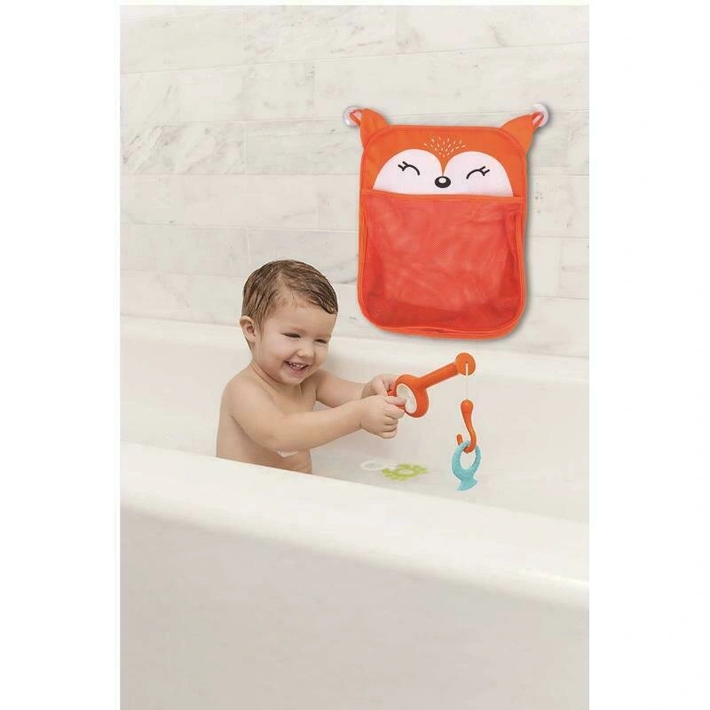Saculet pentru jucariile de baie, Fox, Cu sistem de prindere cu ventuze, Dimensiune 32x38 cm, FreeON [1]