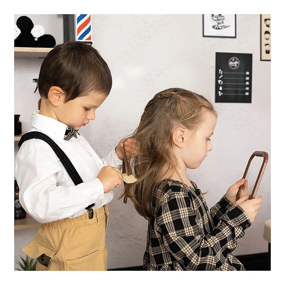 Salon coafura pentru copii Smoby Barber Shop, Barber and Cut negru [13]