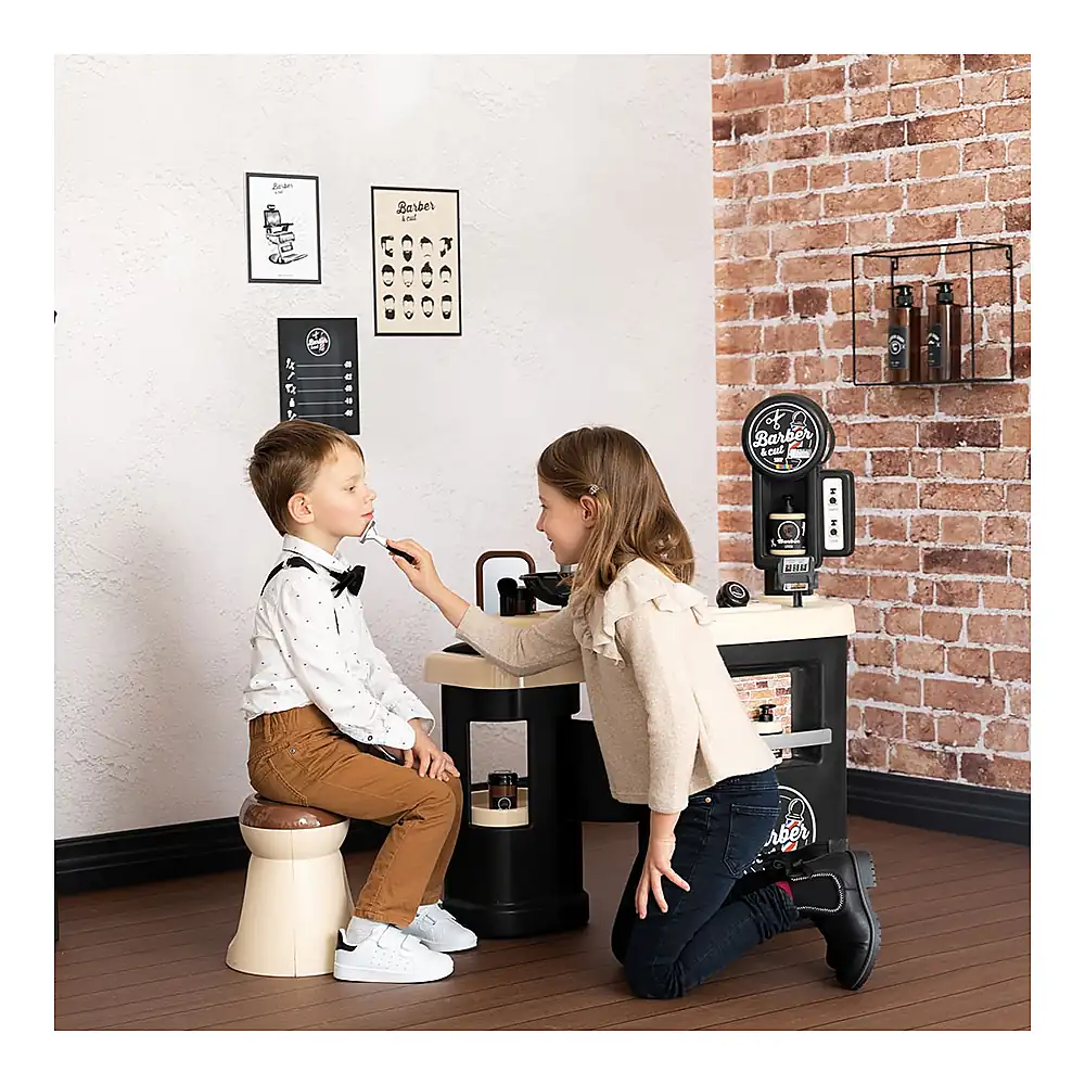 Salon coafura pentru copii Smoby Barber Shop, Barber and Cut negru [11]