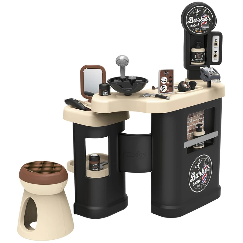 Jucarii de rol - Salon coafura pentru copii Smoby Barber Shop, Barber and Cut negru