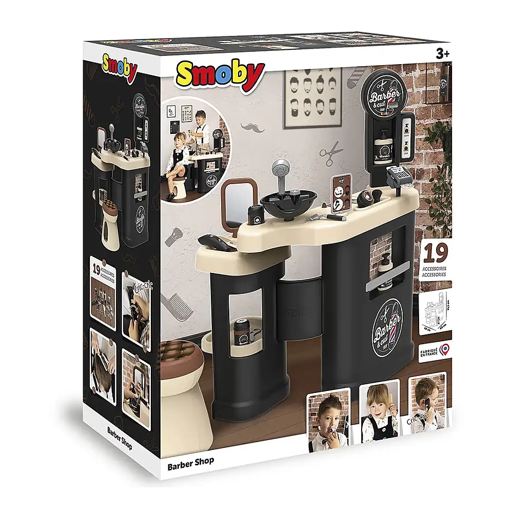 Salon coafura pentru copii Smoby Barber Shop, Barber and Cut negru [17]