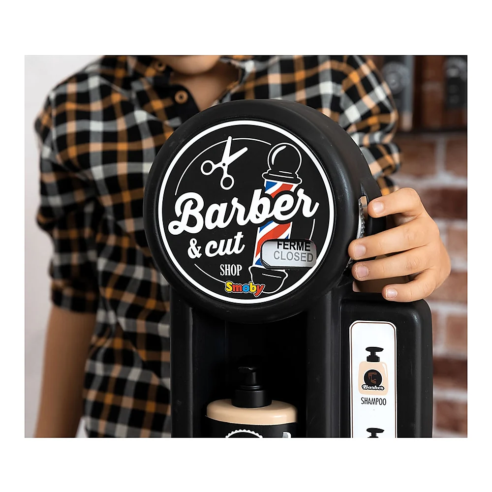 Salon coafura pentru copii Smoby Barber Shop, Barber and Cut negru [5]