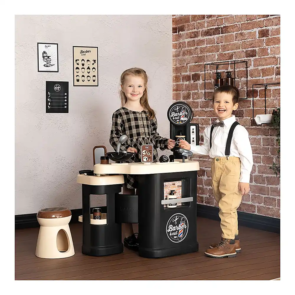 Salon coafura pentru copii Smoby Barber Shop, Barber and Cut negru [8]