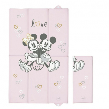 Sanatate si ingrijire - Saltea de infasat, Ceba Baby, Disney, Pliabila, 50 x 80 cm, Minnie & Mickey Pink