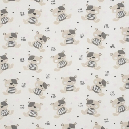Saltea patut bebe, New Baby, Teddy Bear, Din spuma, Cu husa detasabila, 120x60x5 cm, 0 luni+, Multicolor [1]