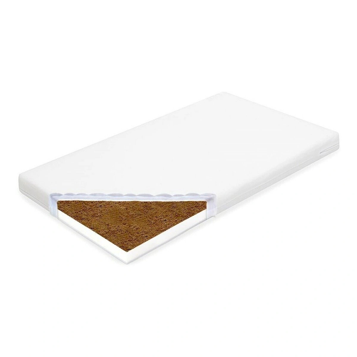 Patuturi copii - Saltea pentru patut, New Baby, 120x60x7 cm, Cu Aloe Vera, Compozitie Spuma-Cocos, Hipoalergenica si antibacteriana, Cu husa detasabila, Alb