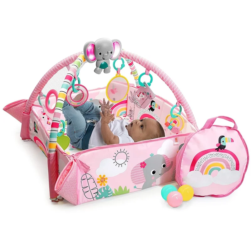 Salteluta de activitati 5 in 1 Gym & Ball Pit Rainbow Tropics [17]