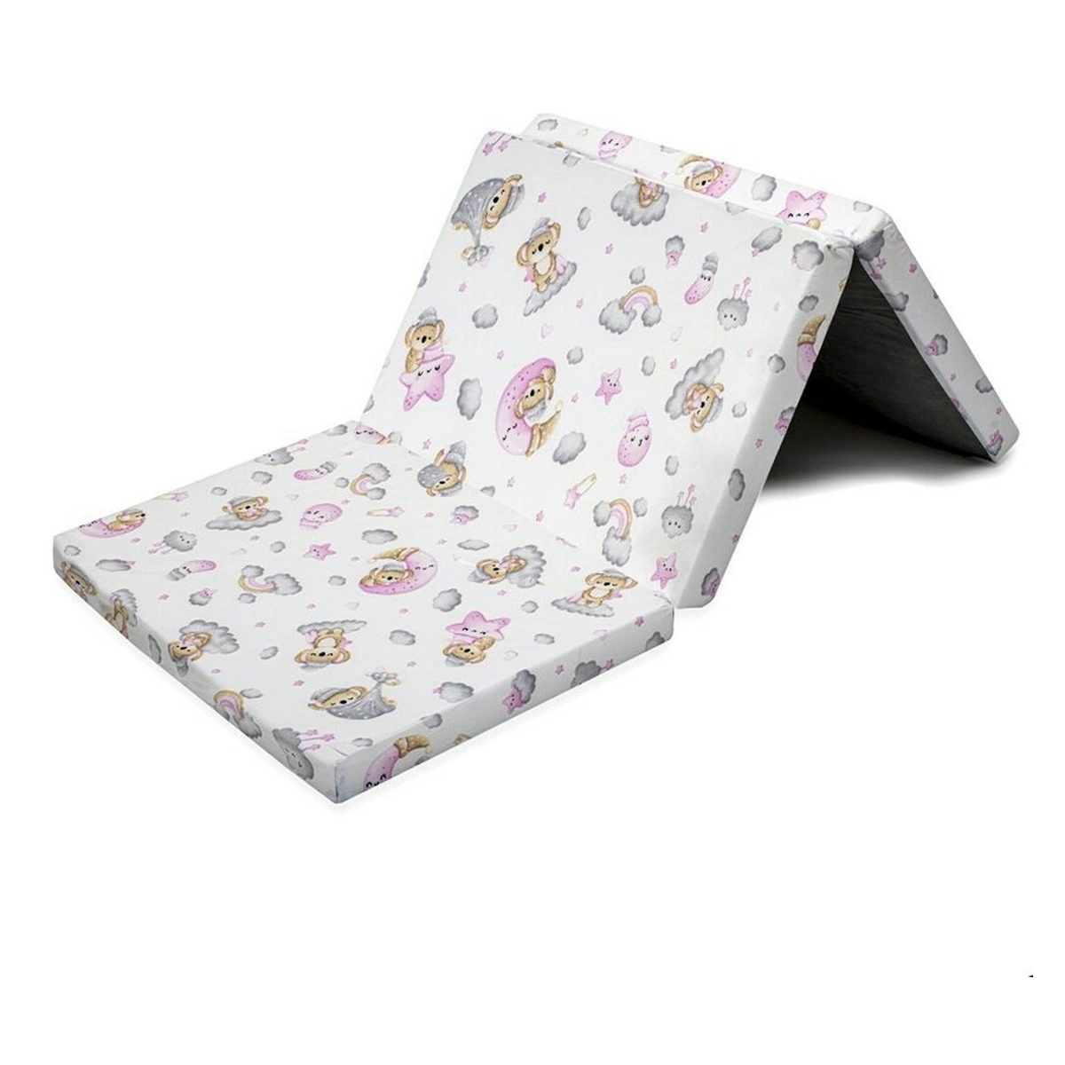 Patuturi copii - Salteluta pliabila, New Baby, pentru patut, din spuma, 120x60x5 cm, Koala Pink