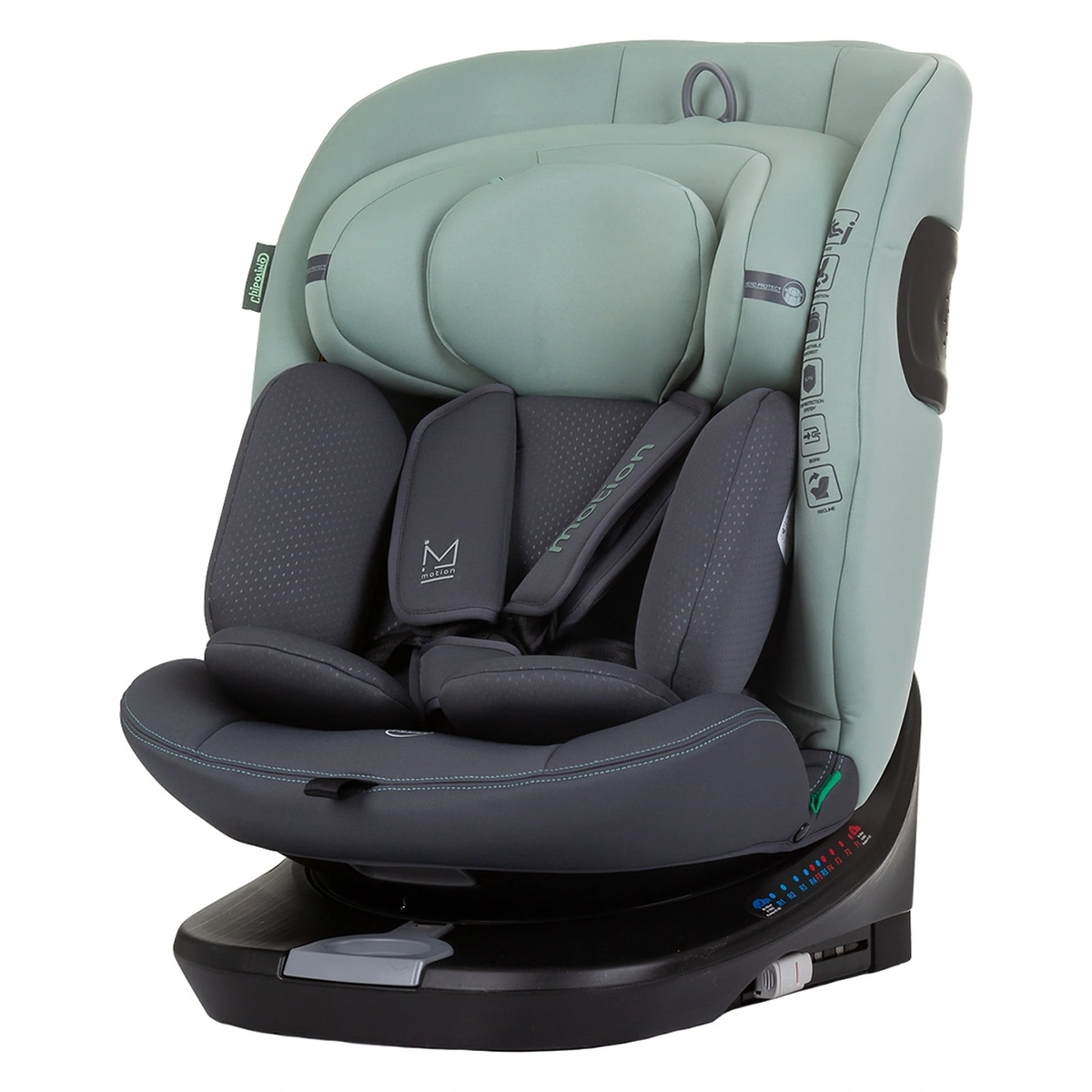 Scaune auto grupa 40-150 cm (0-36 kg) - Scaun auto Chipolino Motion I-Size 40-150 cm pastel green cu sistem Isofix