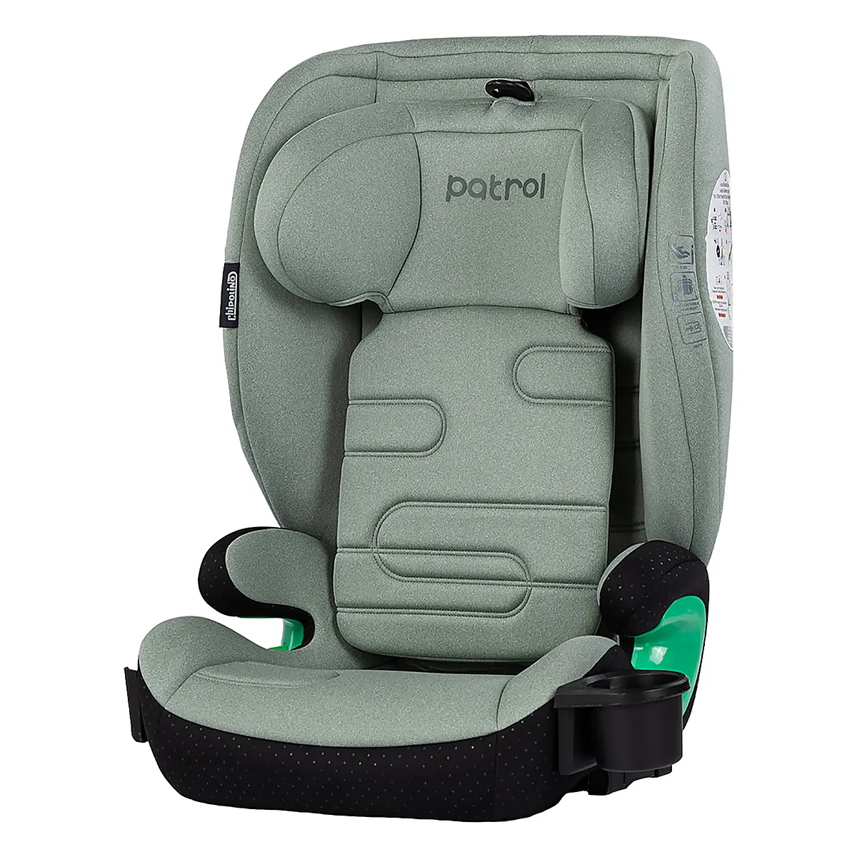 Scaune auto grupa 100-150 cm (15-36 kg) - Scaun auto Chipolino Patrol I-Size 100-150 cm cu sistem Isofix, Matcha