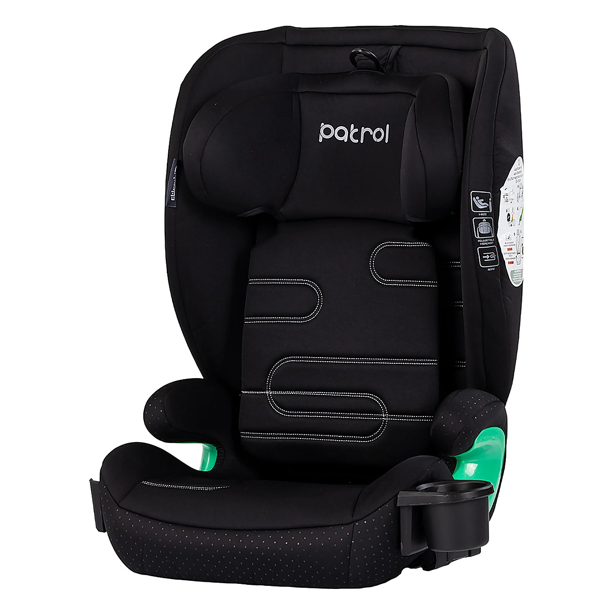 Scaune auto grupa 100-150 cm (15-36 kg) - Scaun auto Chipolino Patrol I-Size 100-150 cm cu sistem Isofix, Noir