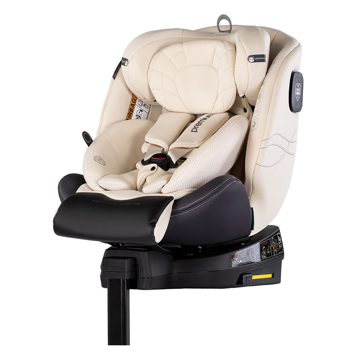 Scaune auto grupa 40-150 cm (0-36 kg) - Scaun auto Chipolino Premium I-Size 40-150 cm cu sistem Isofix, Biscotta - Bej