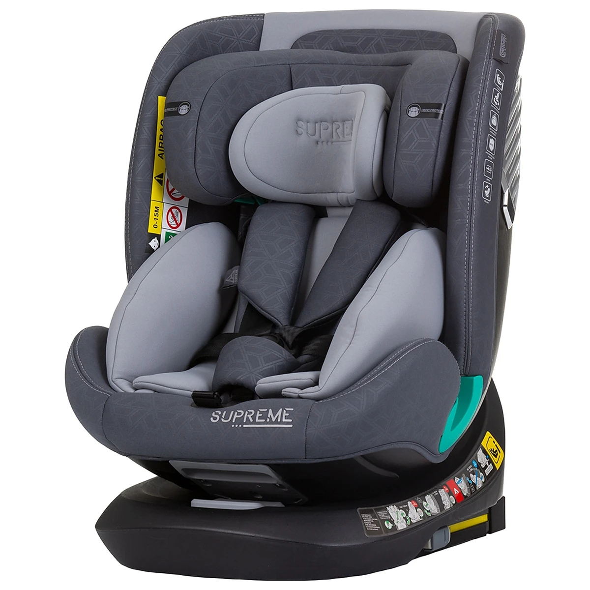 Scaune auto - Scaun auto Chipolino Supreme I-Size 40-150 cm cu sistem Isofix granite 12 ani