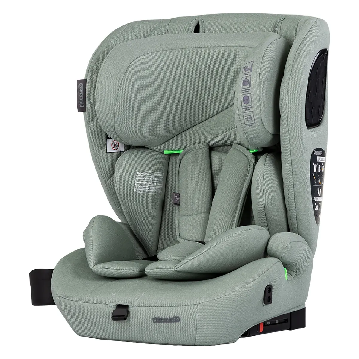 Scaune auto grupa 70-150 cm (9-36 kg) - Scaun auto Chipolino Tycoon Iso I-Size 76-150 cm cu sistem Isofix, Basil