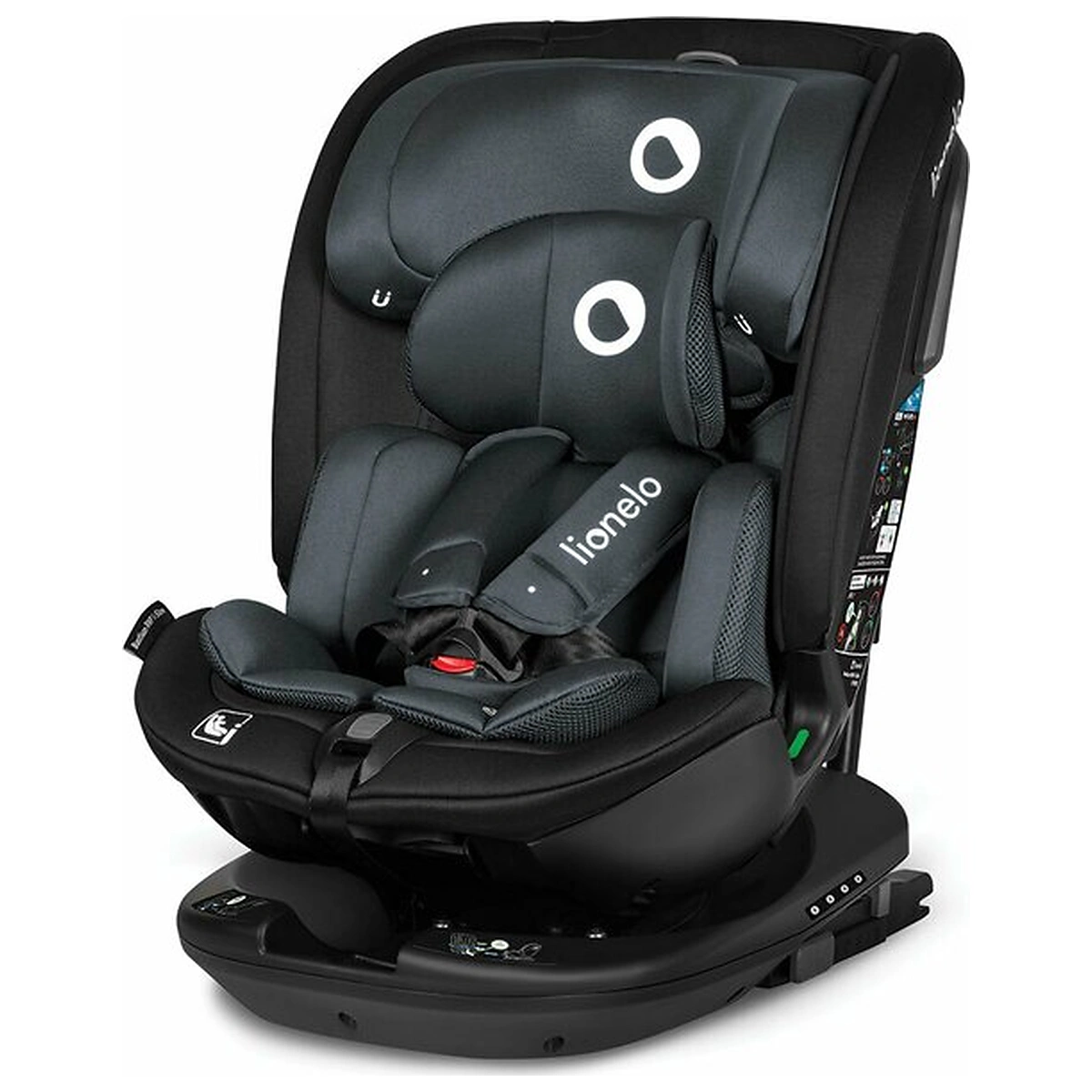 La plimbare - Scaun auto, Lionelo, Bastiaan RWF i-Size, Pozitie de somn, Protectie laterala, Rotire 360 grade, 0-36 Kg, Cu Isofix si
