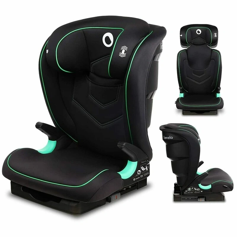 Scaune auto grupa 100-150 cm (15-36 kg) - Lionelo - Scaun auto Neal Onix Spatar reglabil, Baza i-size, 15-36 Kg, cu Isofix, Conform cu standardul european de securitate ECE R129, Negru